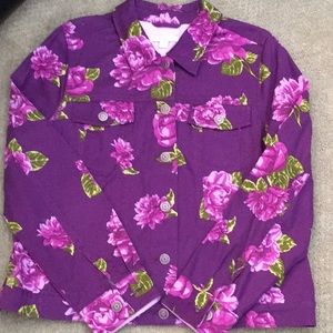 Isaac Mizrahi Live Plum Jean Jacket